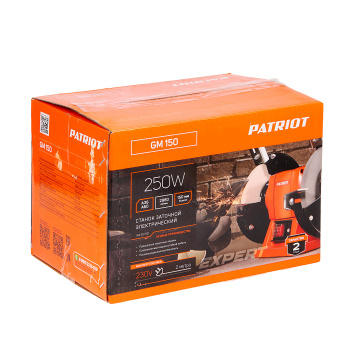 Станок точильный 150мм 250Вт 2980 об/мин GM150 Expert PATRIOT *1