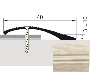 Порог-стык разноуровневый 40х900 мм Русский профиль, груша белая
