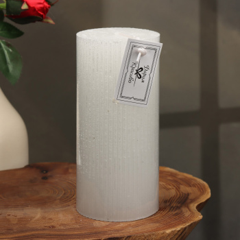 Свеча "Рельеф", 7×15см, перламутровый металлик  9814722