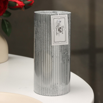 Свеча "Рельеф", 7×15см, серебристый 9814716