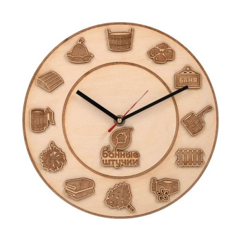 Часы кварцевые, "Банные истории", в кор.,25х3 см "Банные штучки" /10