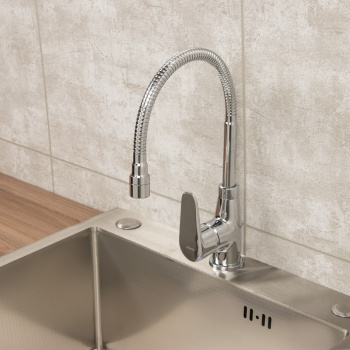 Смеситель для кухни Milardo Meal хром глянцевый, гибкий излив + душевая насадка M07SB2FM05 *1/10