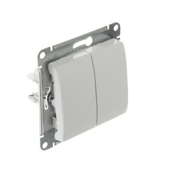 Механизм выключателя "Glossa" 2-кл. белый GSL000151 *1/20
