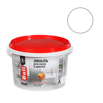 Эмаль акриловая 3 кг для окон и дверей DALI, белоснежная, полуматовая
