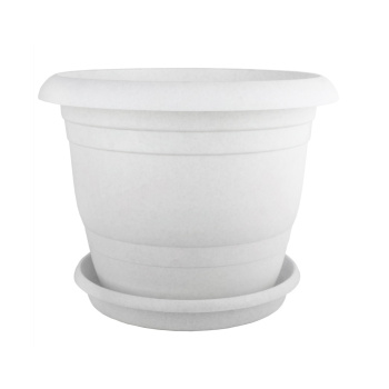 Кашпо пластм. "Toprak" 3,0л d верха 200мм h165мм с поддоном Мрамор А5220мр (Копейск)  *1/40