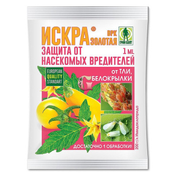 Средство от колорадского жука, тли, белокрылки и др. ИСКРА ЗОЛОТАЯ 1мл Грин Бэлт *10/50/350