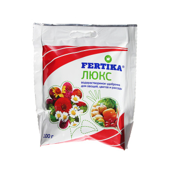 Удобрение для овощей, цветов и рассады Fertika Люкс, 100 г Удобрение для овощей, цветов и рассады Fertika Люкс, 100 г
