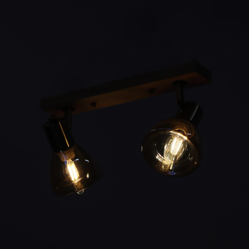 Светильник настенный (спот) N5104/2 AB+WOOD Е14 2*40W   VERNER LIGHTING *1