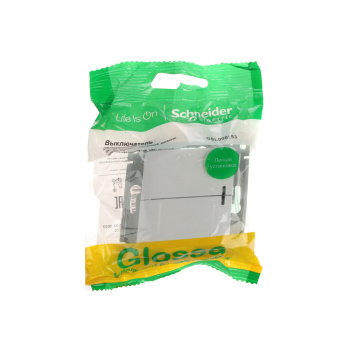 Механизм выключателя "Glossa" 2-кл. белый с подсветкой GSL000153 *1/20