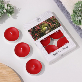 Набор чайных свечей ароматизированных "Цветущий сад" в подарочной коробке, 6 шт 4820508