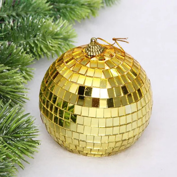 Новогодний шар 10 см "Shining Disco", Золото