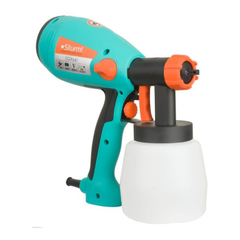 Краскопульт электрич. 400Вт 700мл/м вязк.кр 35DIN/сек сопло2,8мм бак0,8л SG9641 STURM *1/4 Краскопульт электрич. 400Вт 700мл/м вязк.кр 35DIN/сек сопло2,8мм бак0,8л SG9641 STURM *1/4