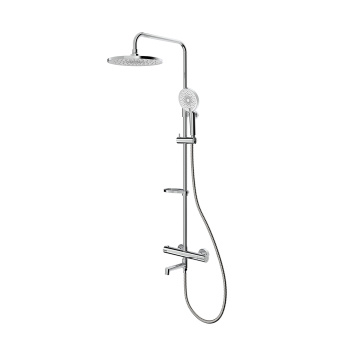 Смеситель д/ванны термостатич. со стойкой для душа + ручной и тропич. душ Milardo ILSSBTHM06 *1/3