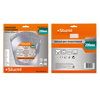 Диск пильный 200*32,0мм 24 зубьев по дереву (9020-200-32-24Т) Sturm *1/10/40 Диск пильный 200*32,0мм 24 зубьев по дереву (9020-200-32-24Т) Sturm *1/10/40