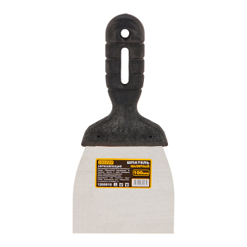 Шпатель малярный 100мм нержавеющая сталь ручка пластик (арт1205010) "Korvus" *1/36 Шпатель малярный 100мм нержавеющая сталь ручка пластик (арт1205010) "Korvus" *1/36