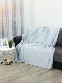 Плед 150*200см фланель однотонный серый TF FNP GY2 Absolute *1