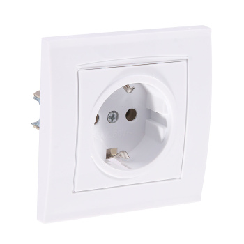 Розетка Бриллиант СП 1-мест. белая сз 16А IP20 UNIVersal 7947625