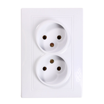 Розетка Intro Plano СП 2-мест. белая бз 2х2P 16А-250В IP20 1-204-01 *10100