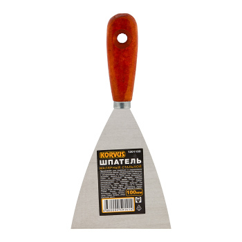 Шпатель дер.ручка 100мм "Korvus" (арт.1201100) *12/240 Шпатель дер.ручка 100мм "Korvus" (арт.1201100) *12/240